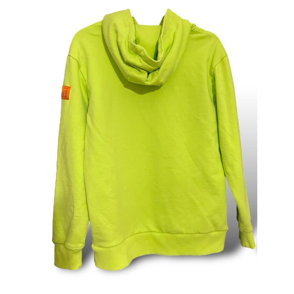 Biink Neon Yellow Green Hoodie Size XL Unisex Graphics Logo No Hoodie String - Picture 3 of 13